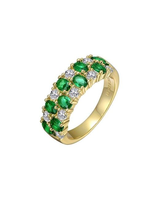 Genevive Jewelry Green Cz Band Ring