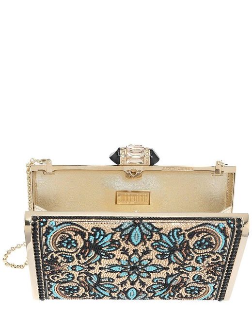Judith Leiber Blue Tall Slender Rectangle Jolene Clutch