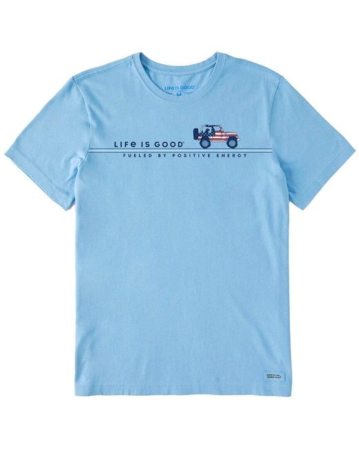 Life Is Good. Blue Crusher-lite T-shirt for men