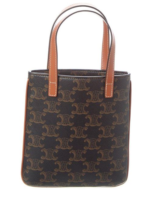 Céline Black Cabas Micro Triomphe Canvas & Leather Tote