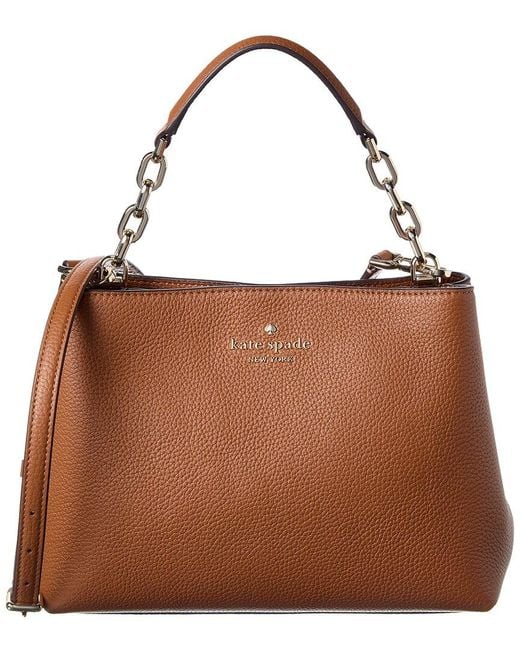 Kate Spade Brown Aubrey Chain Top Handle Leather Satchel
