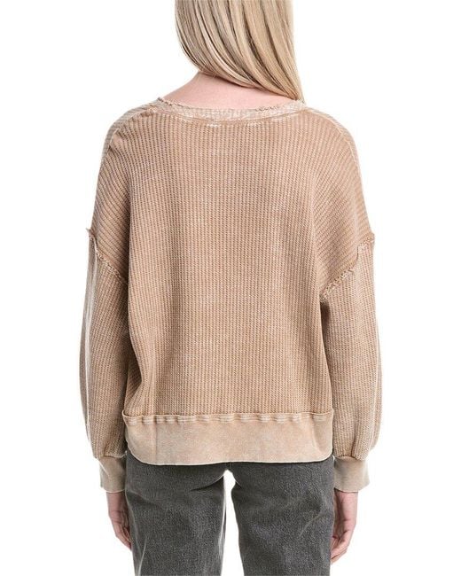 LaBiz Natural Waffle Knit Dolman Pullover