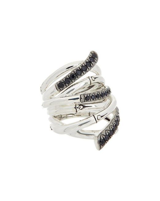 John Hardy White Bamboo Heritage Treated Sapphire Ring