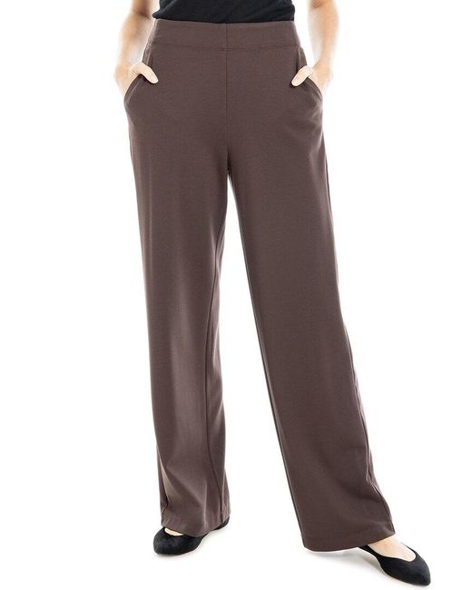 Max Studio Brown Easy Leg Ponte Pant