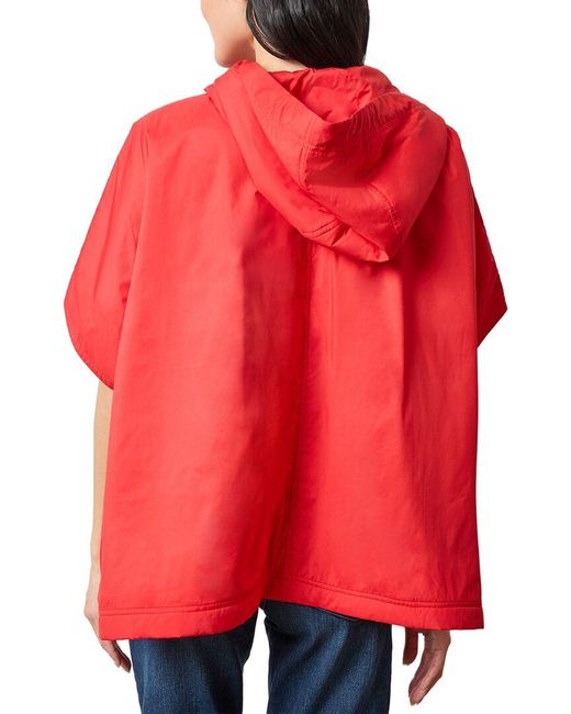 Lilla P Red Oversized Fit Hooded Poncho