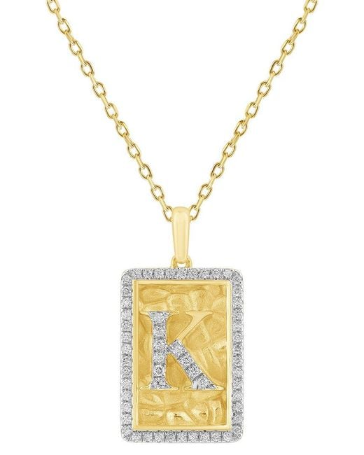 Ethos Creations Metallic Brilliant Bloom 14K 0.25 Ct. Tw. Lab-Grown Diamond Initial Pendant