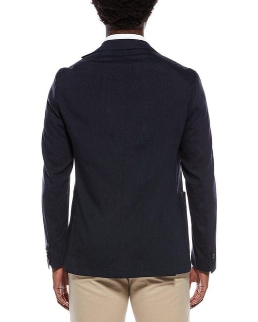 Boss Blue Hanry Linen-Blend Blazer for men