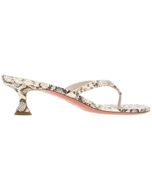 AMINA MUADDI Metallic Juliette Thong 45 Leather Sandal
