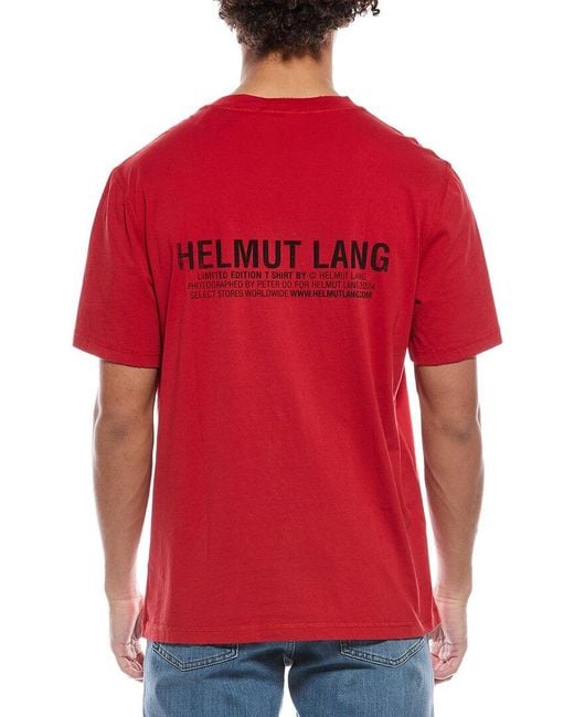 Helmut Lang Red Postcard T-Shirt for men