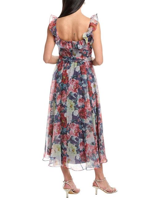 Mikael Aghal Red Midi Dress