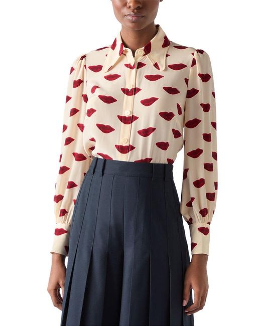 L.K.Bennett Blue Silk Sonya Blouse
