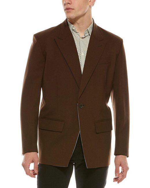 Valentino Brown Wool-Blend Blazer for men