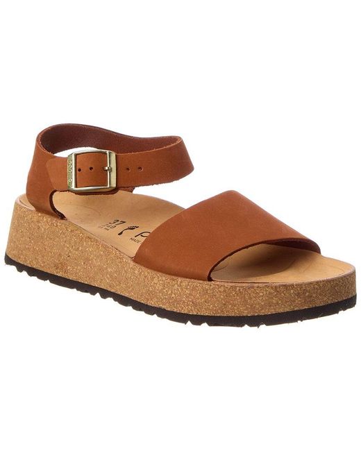 Birkenstock Brown Papillio By Glenda Narrow Leather Platform Sandal