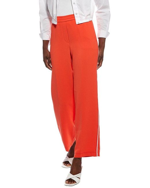 Marc Cain Red Woven-Trim Pant