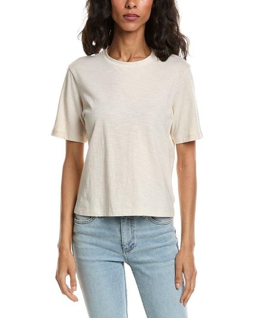 Theory White Crop Boyfriend T-Shirt