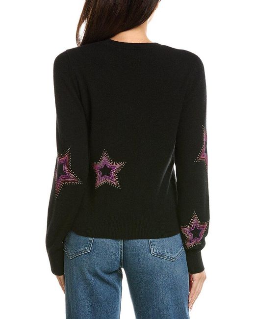 Brodie Cashmere Black Star Dust Crewneck Cashmere Sweater