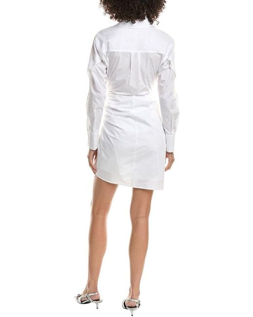 10 Crosby Derek Lam White Charlotte Tie Waist Shirtdress