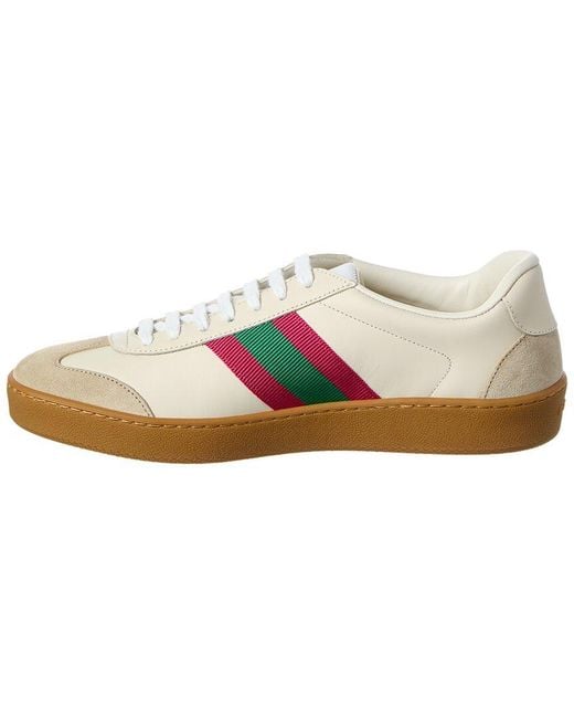 Gucci White Leather & Suede Sneaker