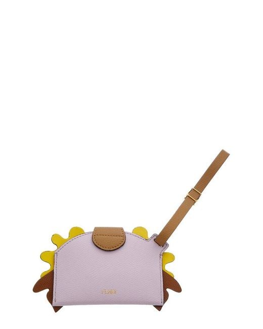 Fendi Yellow Best Friends Forever Leather Card Case