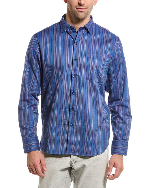 Tommy Bahama Blue Lazlo Francisco Stripe Silk-blend Shirt for men