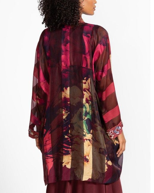 Johnny Was Red Ferly Silk-Blend Jacket