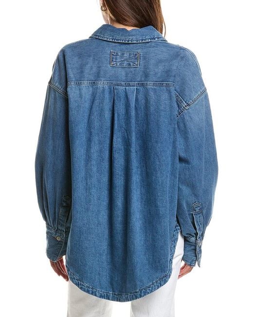 Free People Blue Ashley Denim Shirt