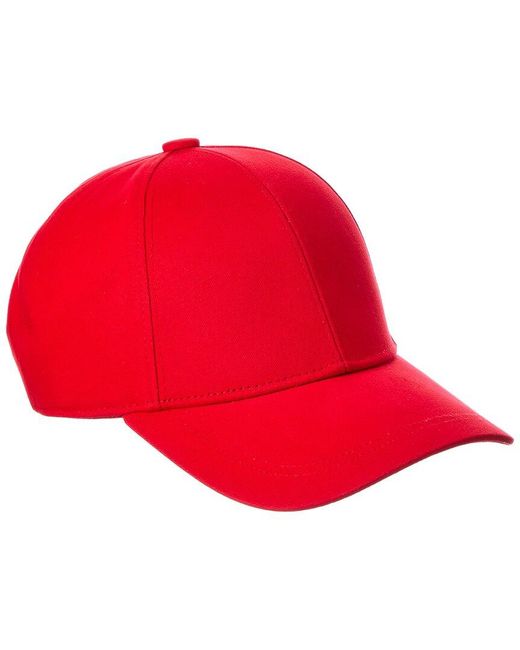 Bruno Magli Red Twill Baseball Cap