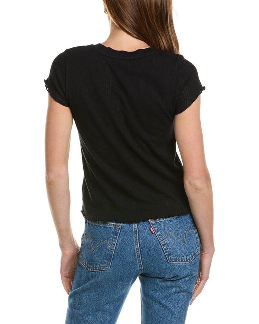 Splendid Black Como Pointelle T-shirt