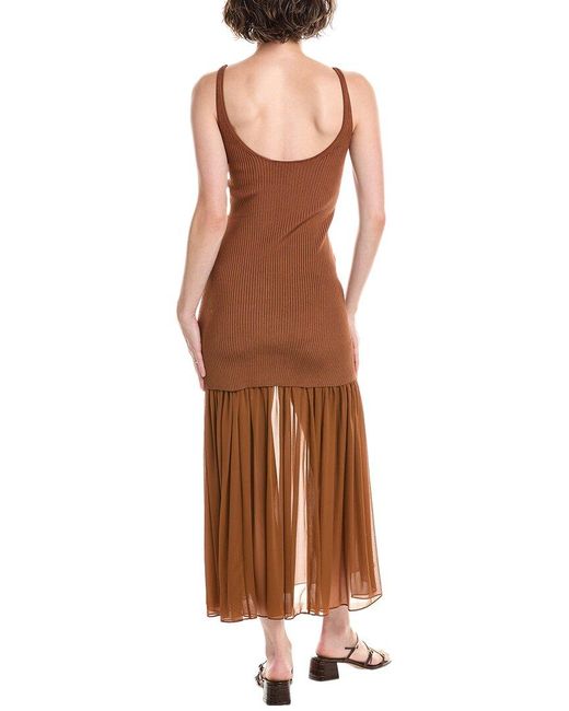 A.L.C. Brown Mickey Silk-Blend Dress