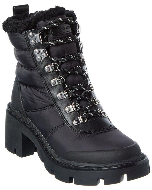 Tory Burch Black Nylon & Leather Boot