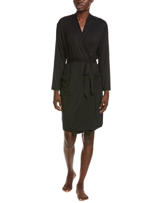 Barefoot Dreams Black Malibu Collection Soft Jersey Short Robe