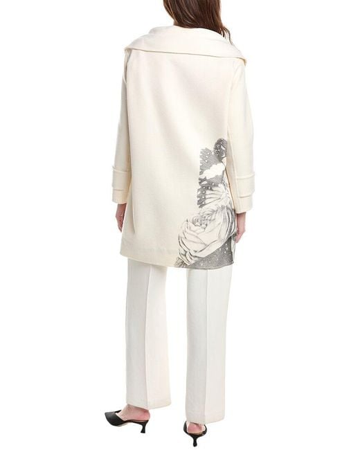 Valentino White Wool & Cashmere-Blend Coat