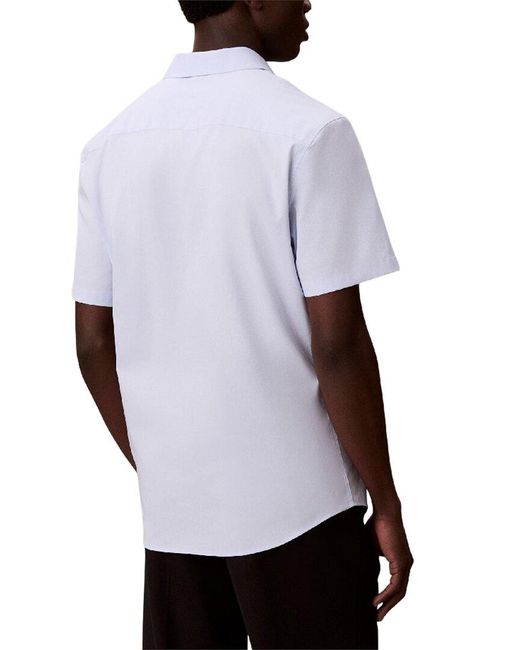 Calvin Klein White Solid Stretch Slim Shirt for men
