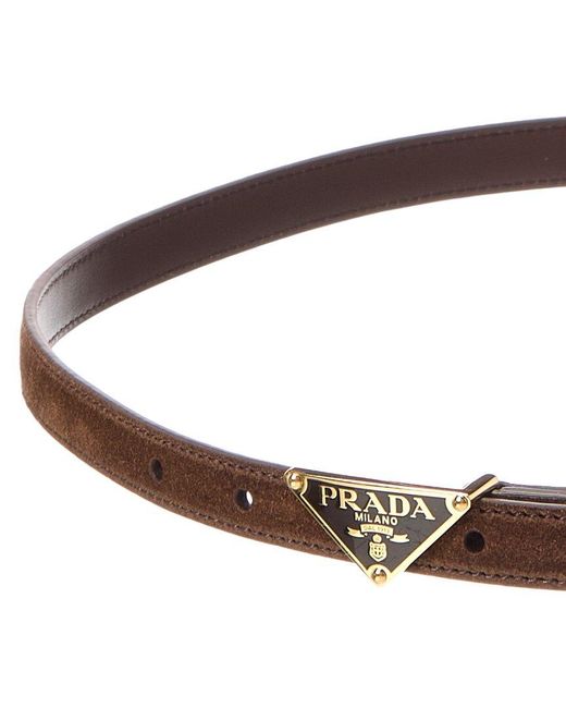 Prada Brown Suede Belt