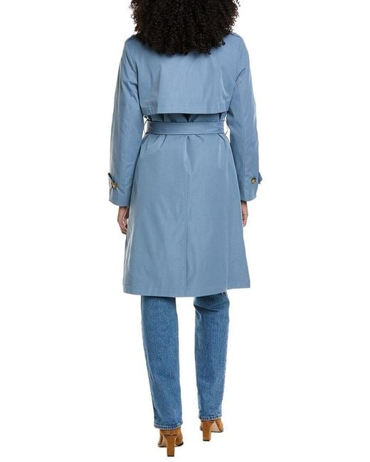 Ellen Tracy Blue Classic Trench Coat