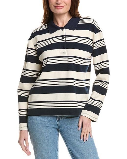English Factory Blue Striped Polo Shirt