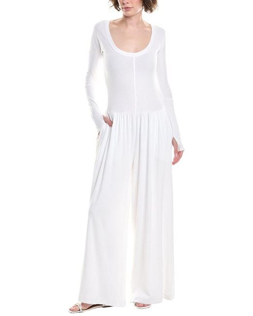 Free People White Movement Hot Shot Wide Leg Jumpsuit