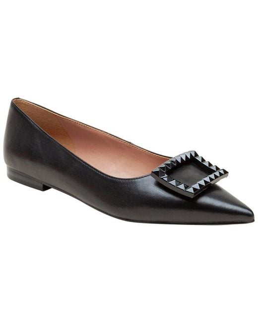 Linea Paolo Black Nolene Leather Flat