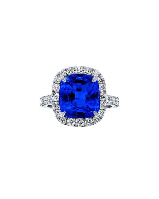Diana M Blue Fine Jewelry Platinum.74 Ct. Tw. Diamond & Sapphire Ring