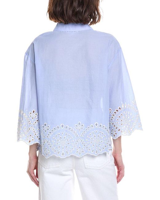 To My Lovers Blue Embellished Top