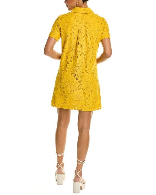 Ted Baker Yellow Lace Shirtdress