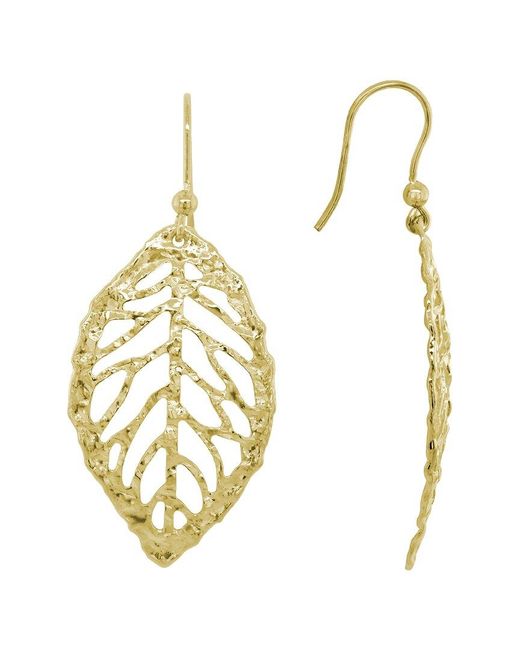 Italian Silver Metallic 14K Over Dangle Earrings
