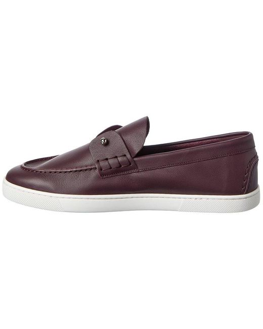 Christian Louboutin Purple Chambeliboat Leather Loafer for men