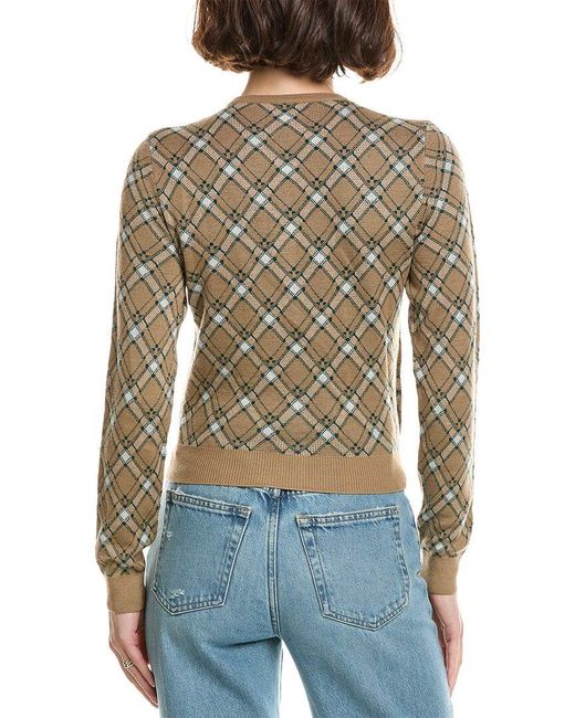 Miu Miu Blue Checked Wool Cardigan