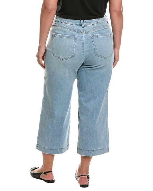 Wit & Wisdom Blue Light Artisanal Skyrise Crop Double Side Seam Wide Leg Jean