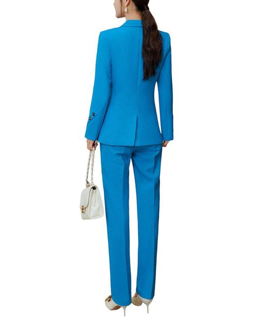 Bossy Chic Blue 2Pc Blazer & Pant Set