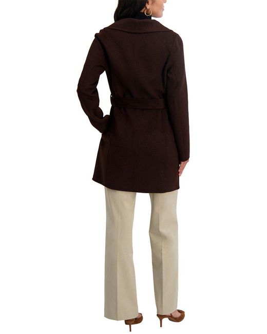 Tahari Black Ella Medium Wool-Blend Coat