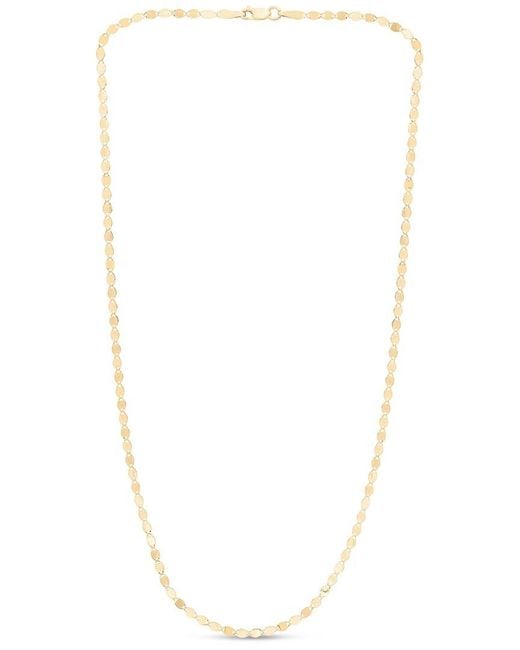 Italian Gold White 14K Mirror Chain Necklace