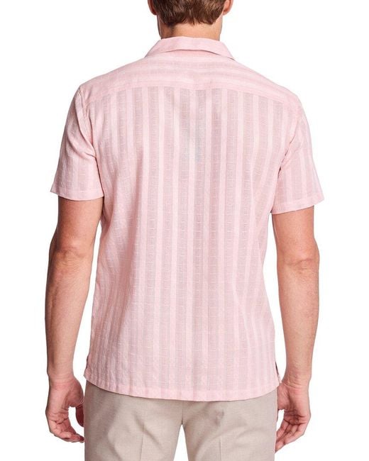 Paisley & Gray Pink Camp Collar Shirt for men