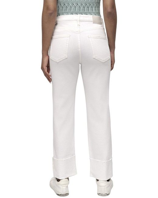 DKNY White High Rise Ecru Relaxed Straight Jean